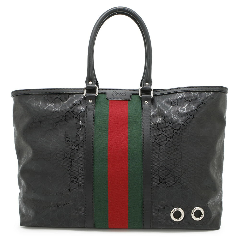 Gucci Tote Bag GG Imprime Sherry Leather Black